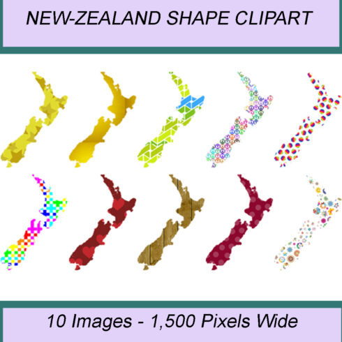 NEW-ZEALAND SHAPE CLIPART ICONS cover image.
