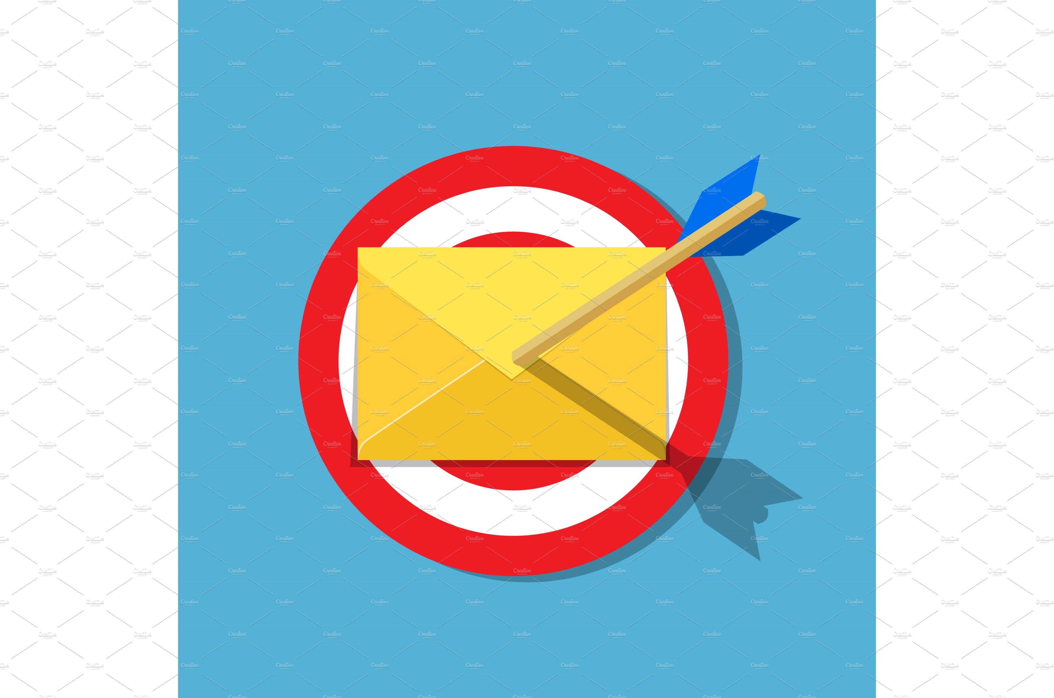 Email letter with arrow on the cover image.