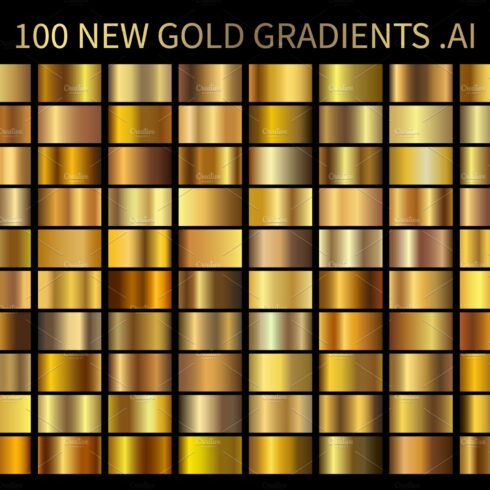 100 New Gold Gradients .AI cover image.