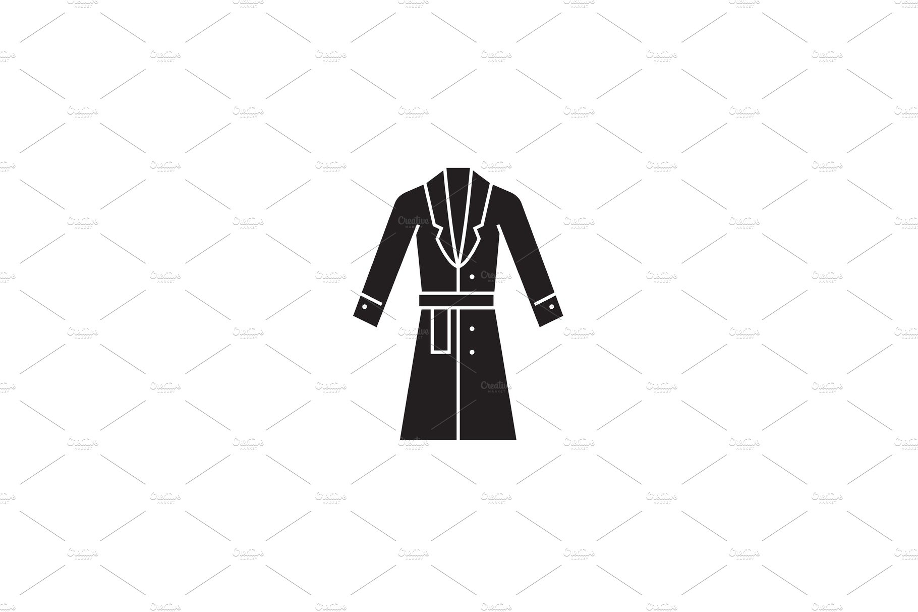 Topcoat, winter coat black vector cover image.