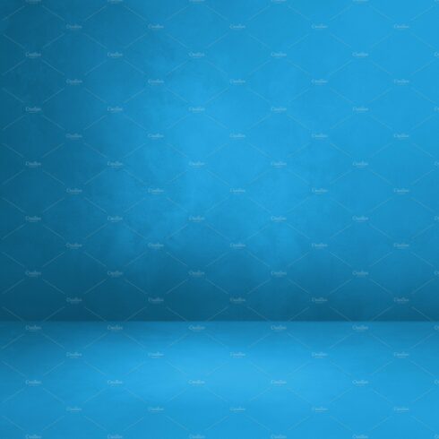 Empty blue concrete interior background cover image.