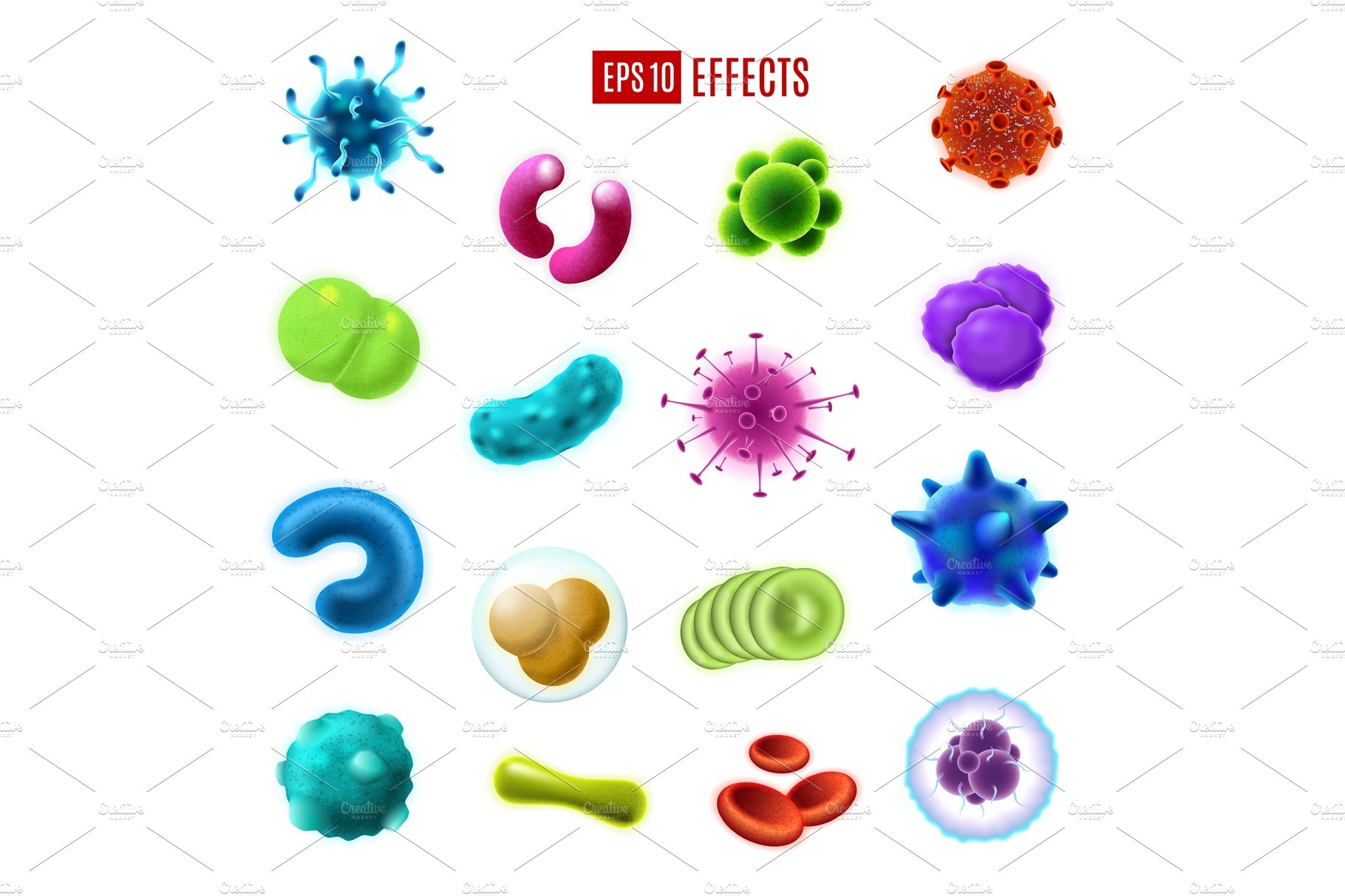 Bacteria cells, germs and viruses cover image.