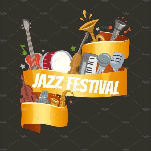 Jazz festival or party with musical cover image.