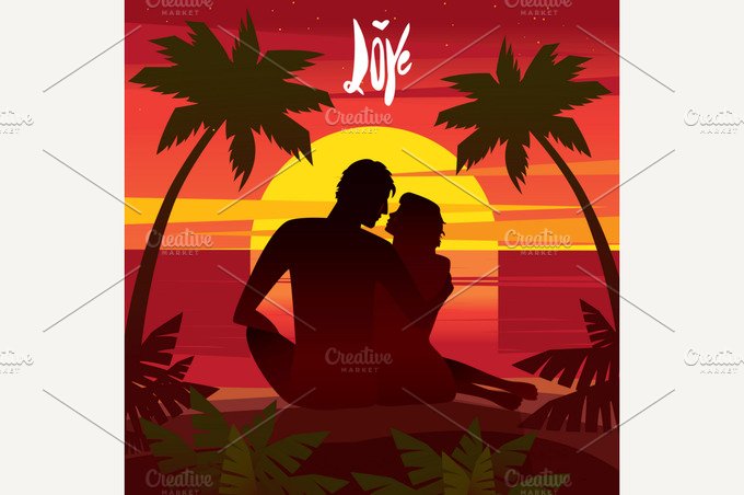 Love at sunset cover image.