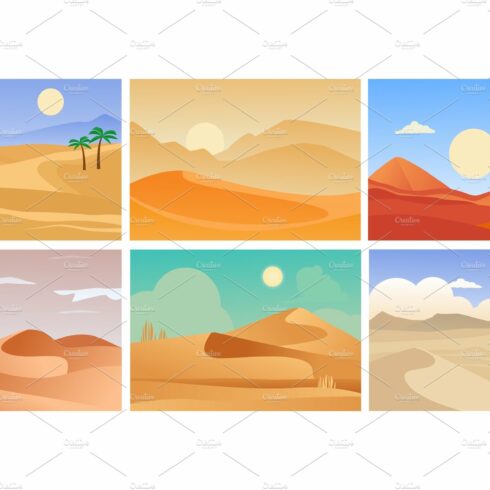 desert landscape. cartoon tropical cover image.