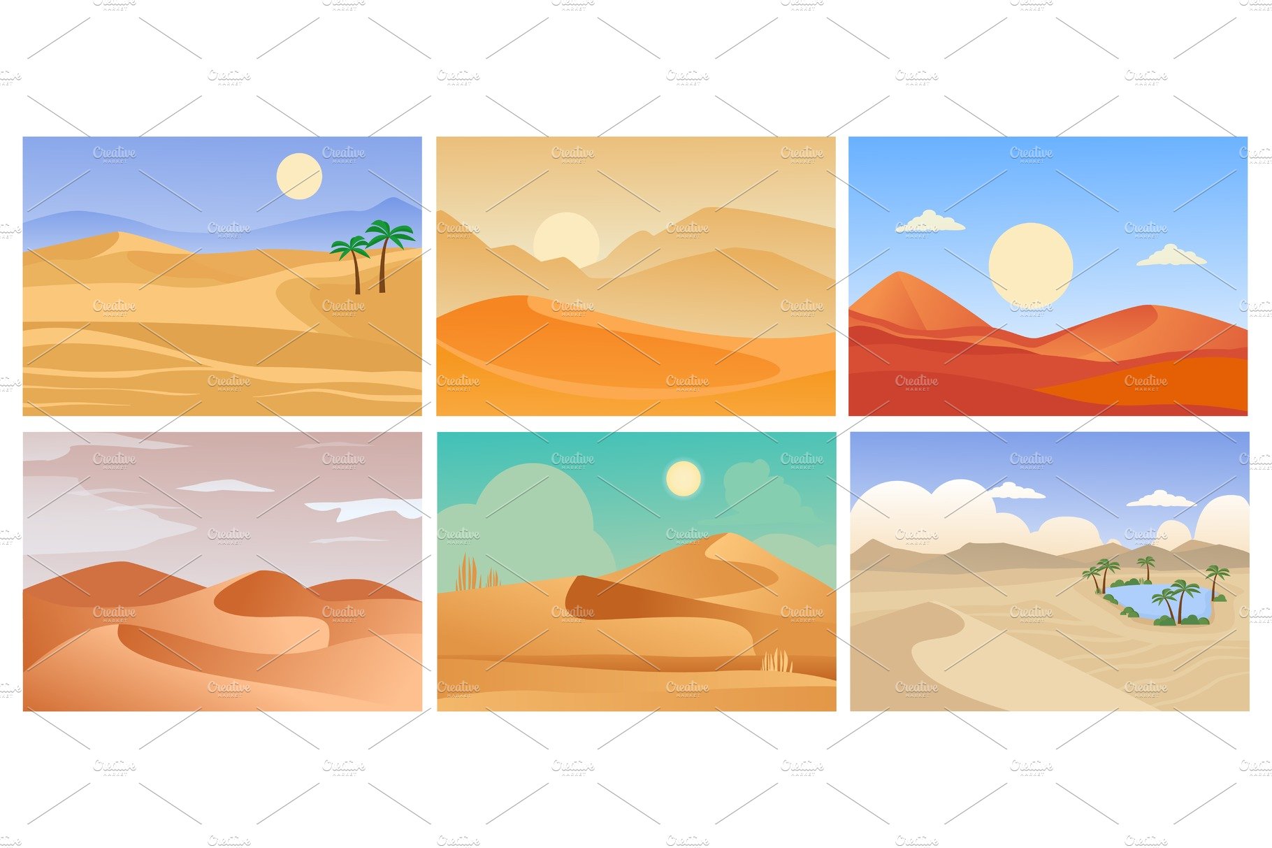 desert landscape. cartoon tropical cover image.