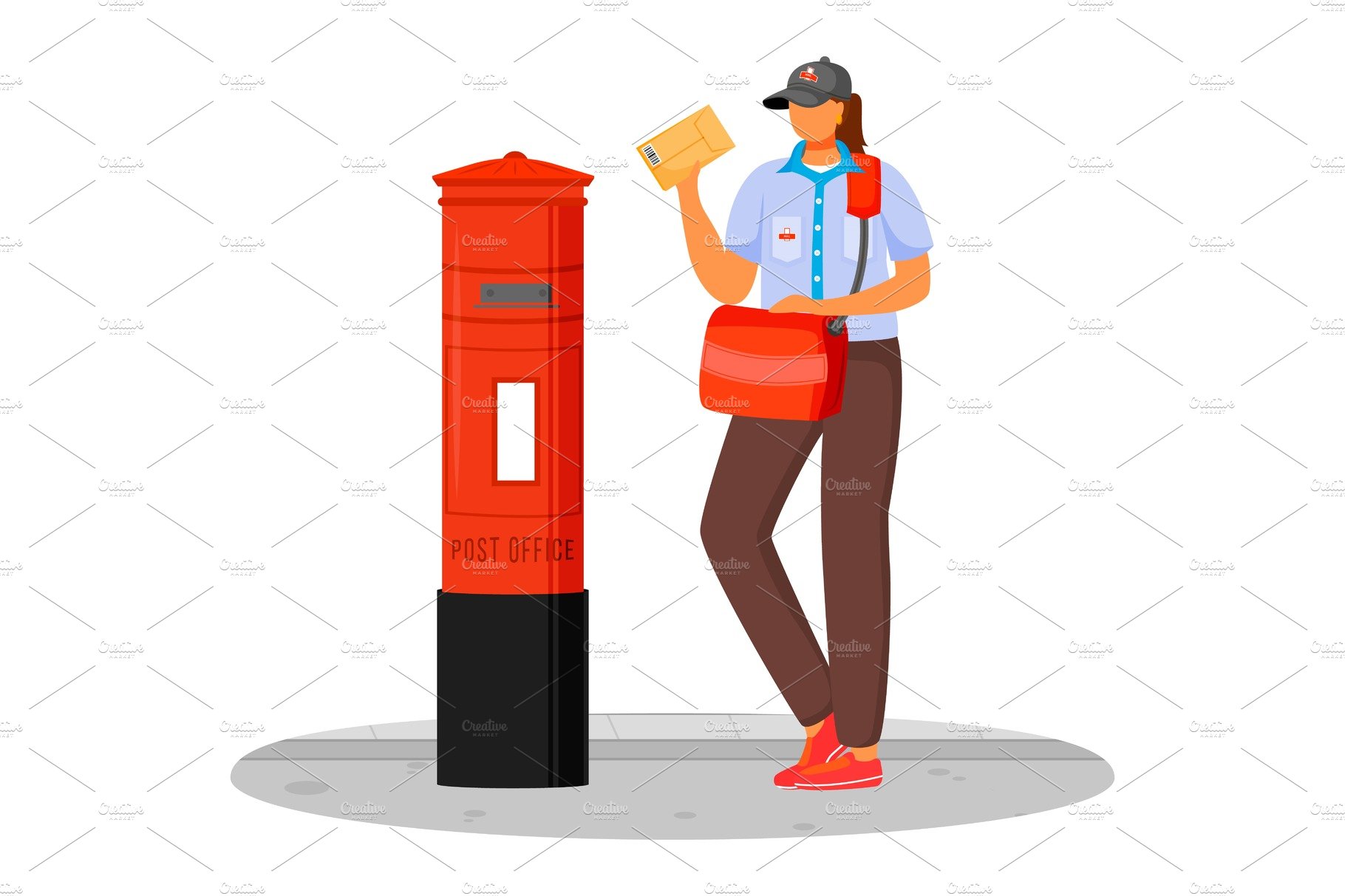 Post office worker illustration cover image.