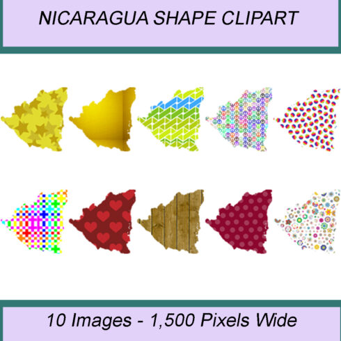 NICARAGUA SHAPE CLIPART ICONS cover image.