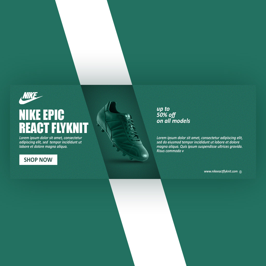 Nike Epic React flyknit banner cover image.