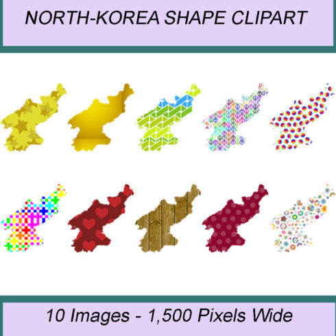 NORTH-KOREA SHAPE CLIPART ICONS cover image.