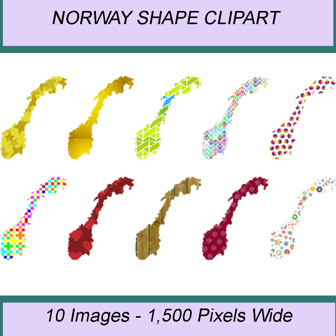 NORWAY SHAPE CLIPART ICONS cover image.