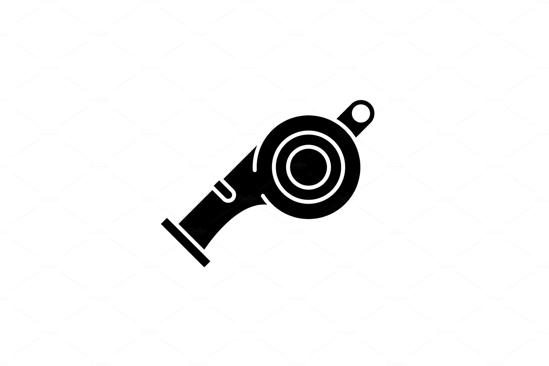 Whistle black icon, vector sign on cover image.