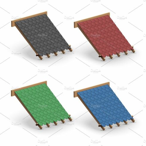 Icons Bitumen Shingles Cover on Roof cover image.