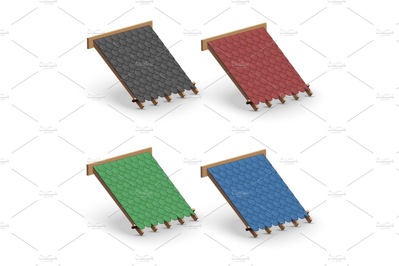 Icons Bitumen Shingles Cover on Roof cover image.