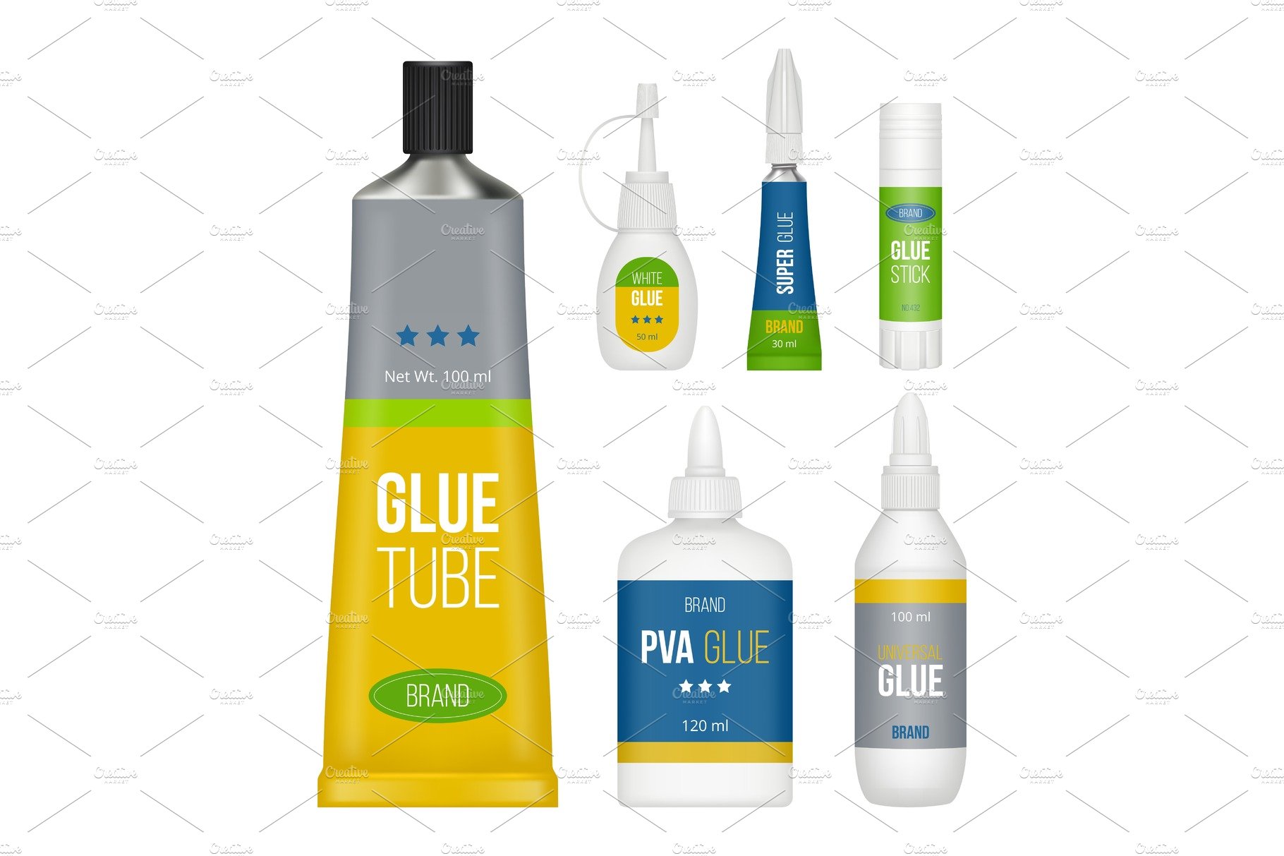 Glue packages. Stationary collection cover image.