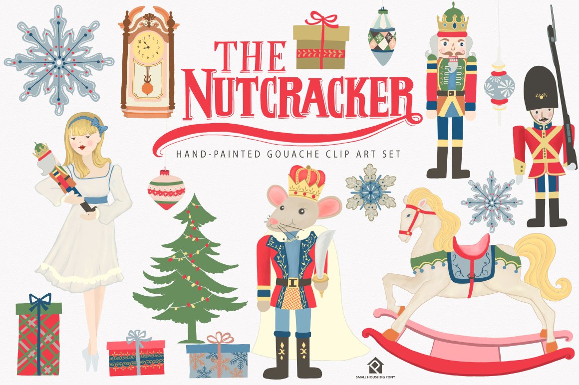 The Nutcracker Ballet Clip Art Set cover image.