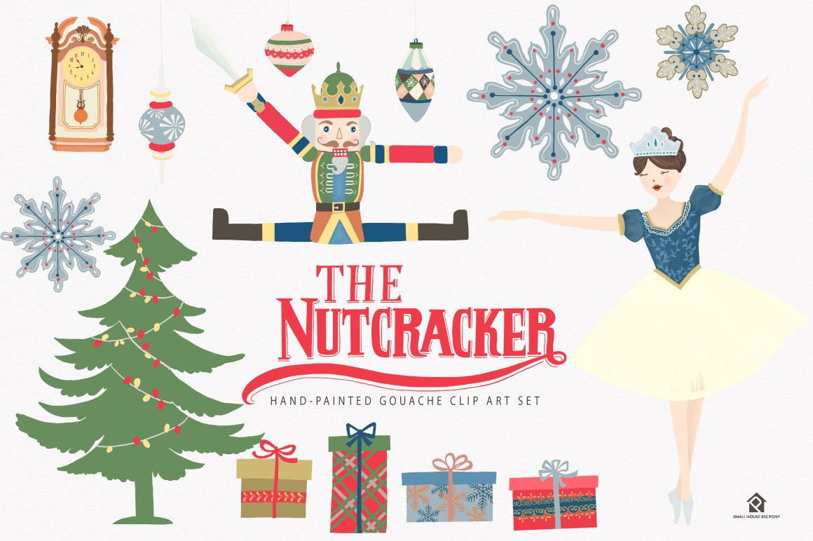 The Nutcracker Ballet Clip Art Set preview image.