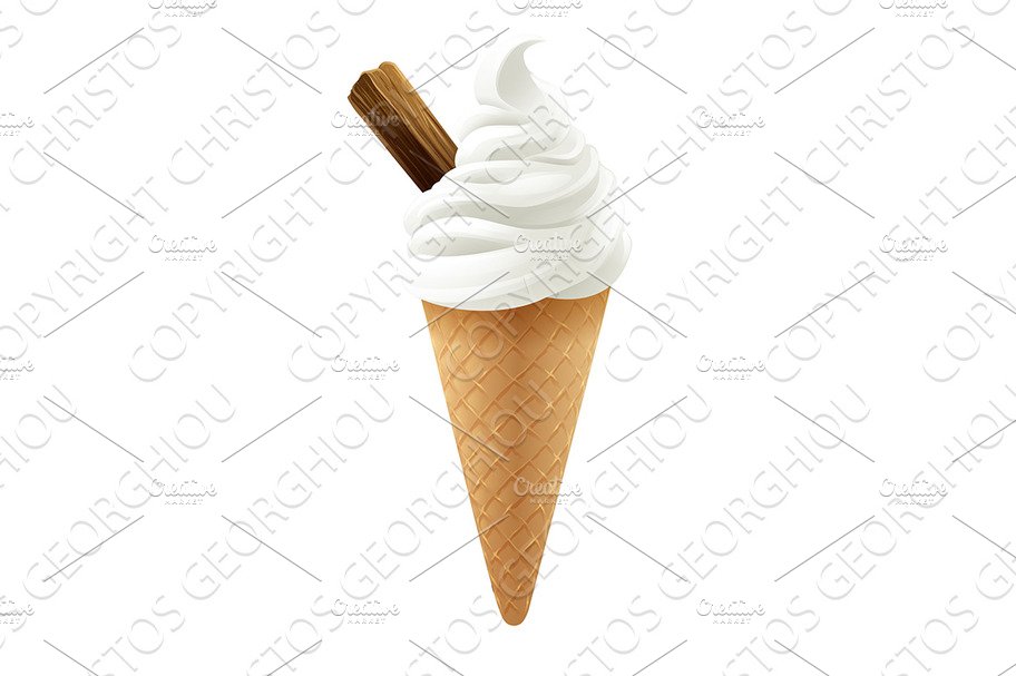 Ice Cream Cone Cartoon Illustration cover image.