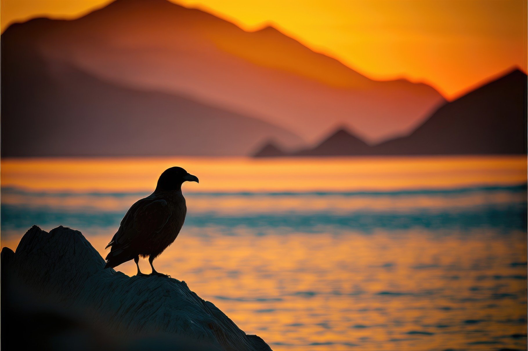 Backlit with a seagull in the foreground and a amazing golden su cover image.