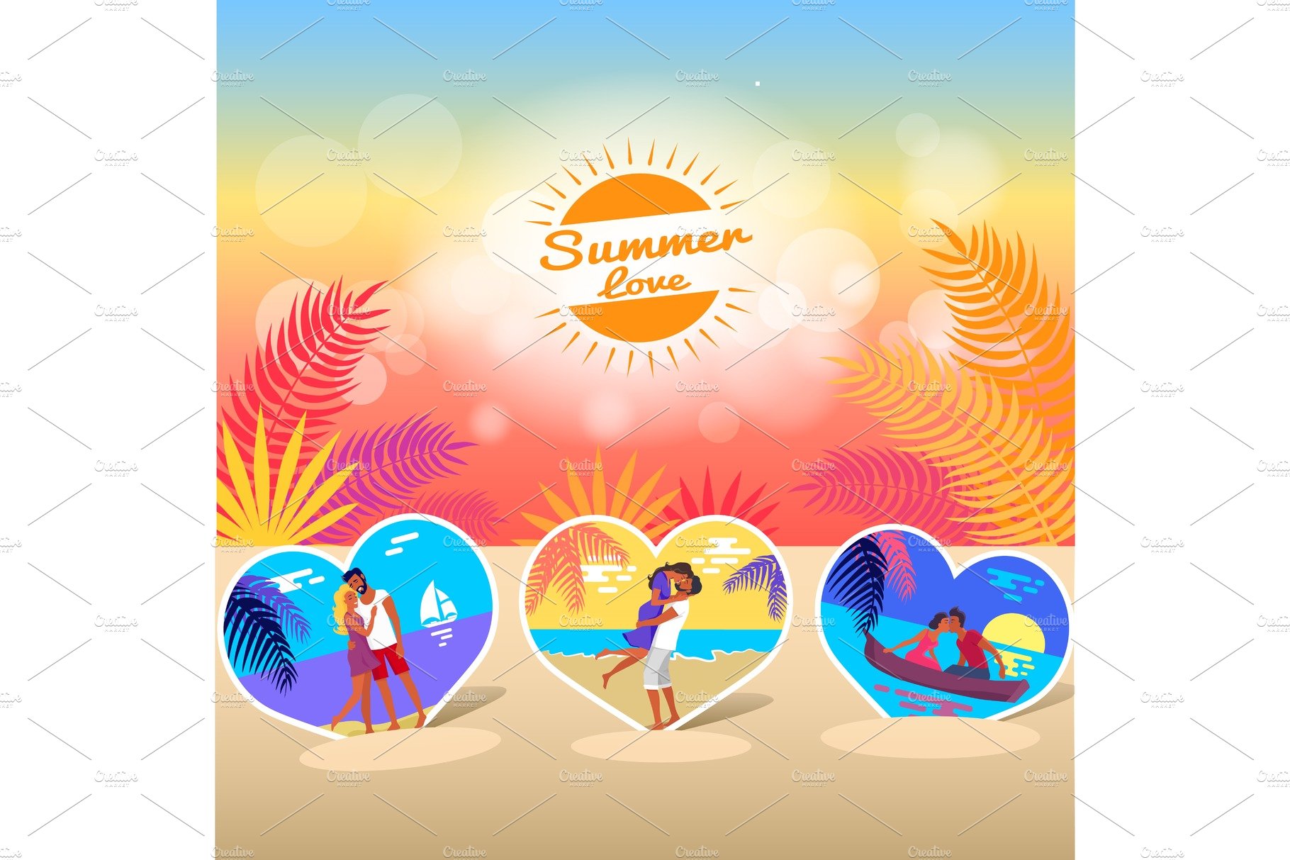 Summer Love Time Banner with Photos of Couple cover image.