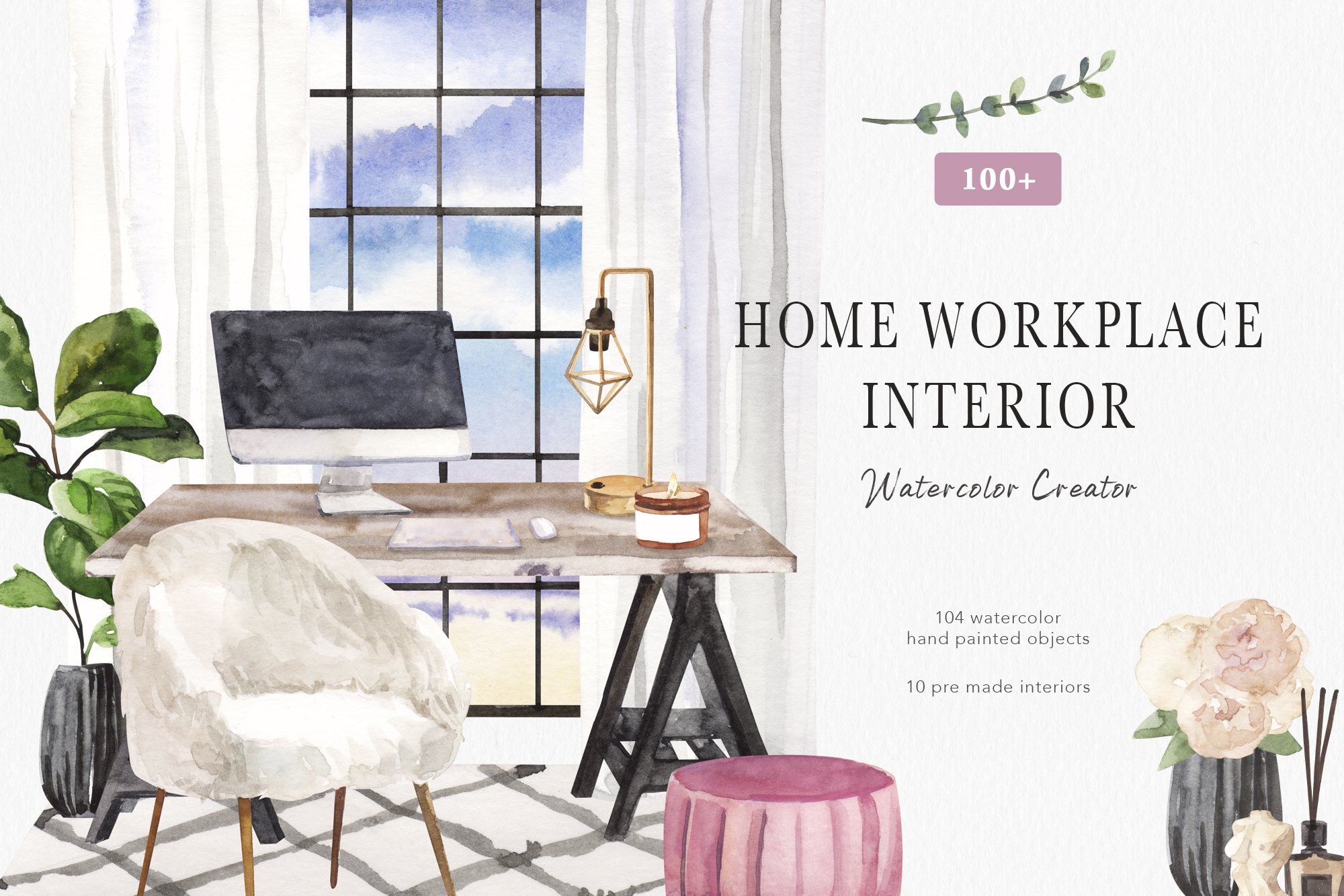 Home workplace interior creator cover image.