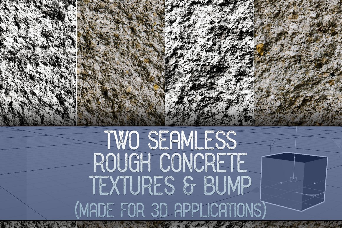 Two Seamless Rough Concrete Textures cover image.