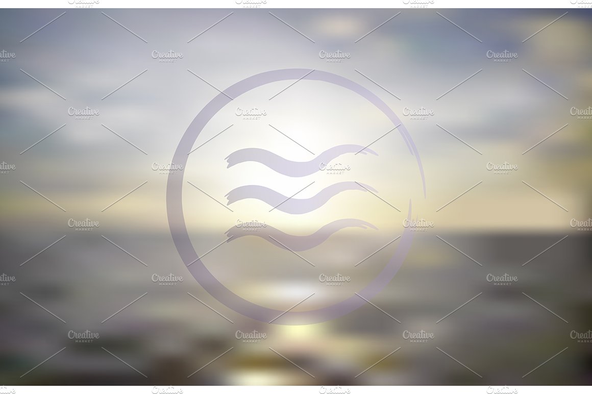 Ocean sunset. Background. Vector cover image.