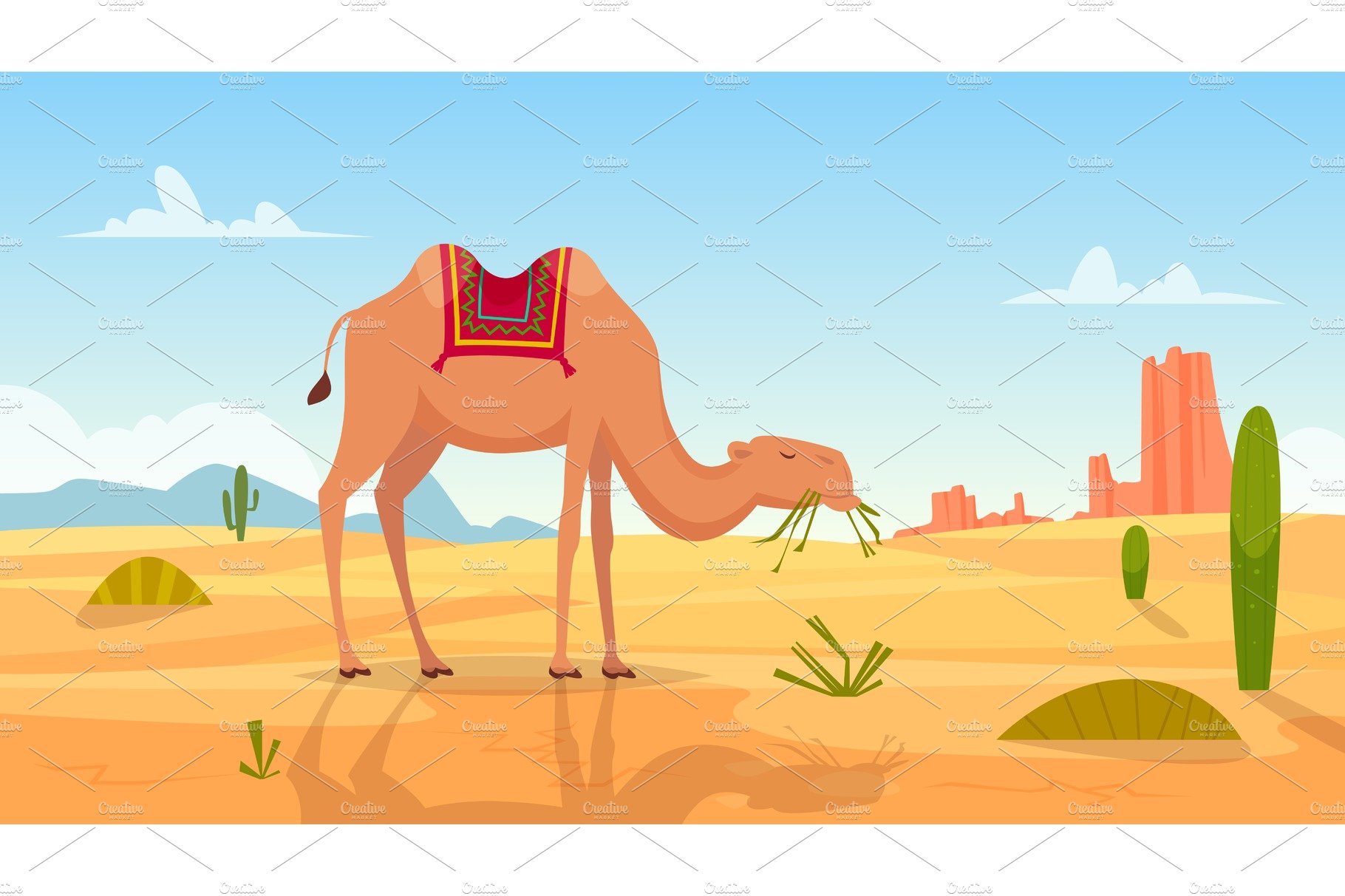 Desert background. African landscape cover image.
