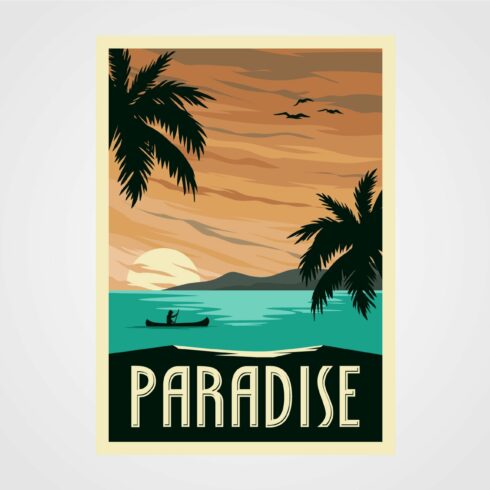 tropical paradise beach vintage cover image.