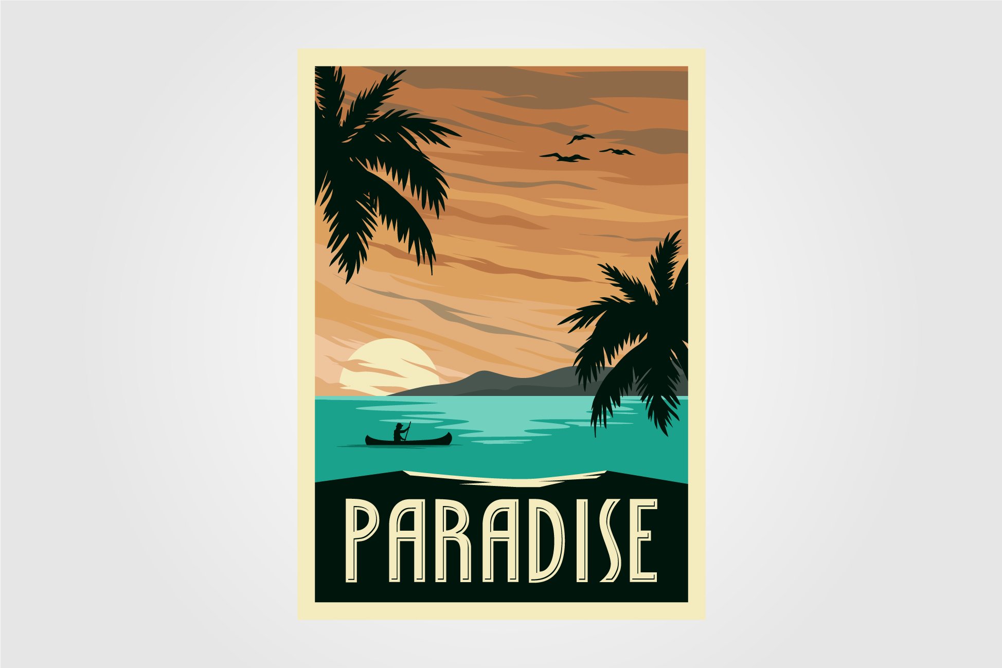 tropical paradise beach vintage cover image.