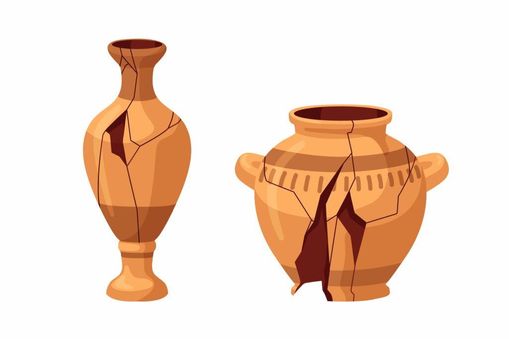 Old broken pottery vases set – MasterBundles