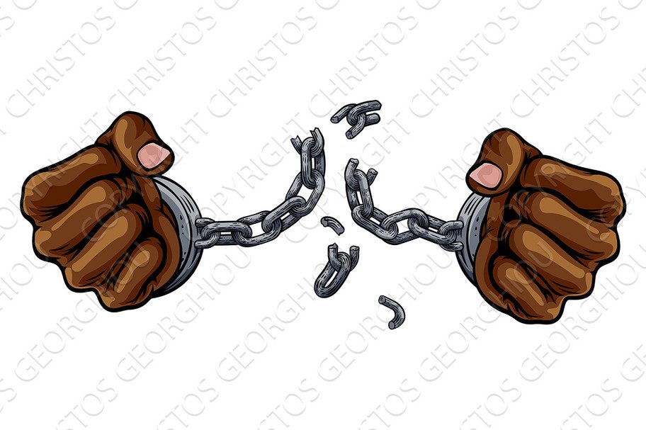 Hands Breaking Chain Shackles Cuffs cover image.