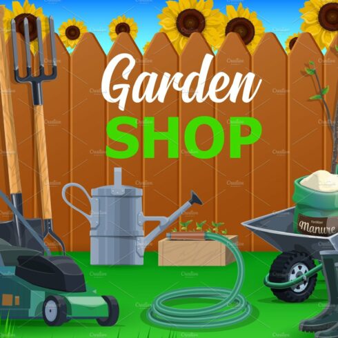 Garden tools, shovel, pitchfork cover image.