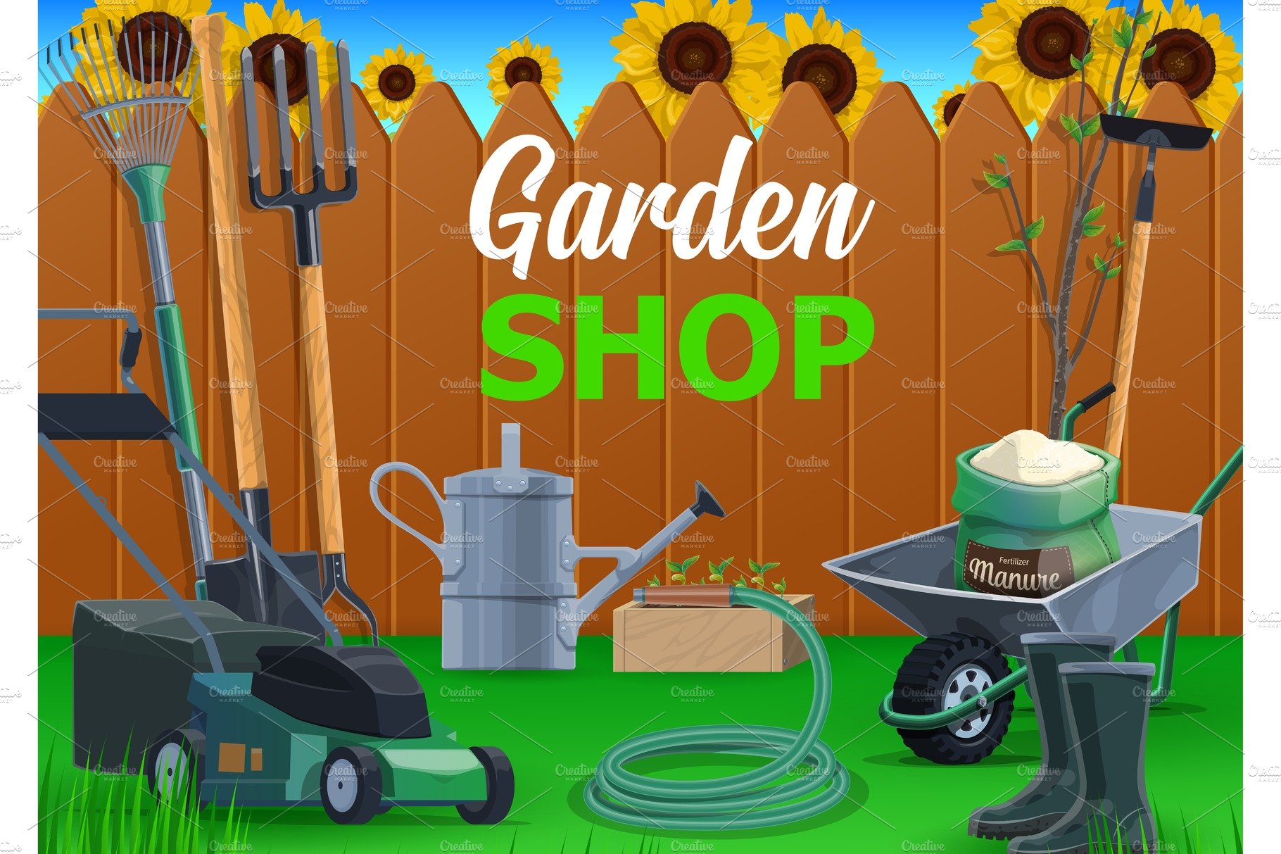 Garden tools, shovel, pitchfork cover image.
