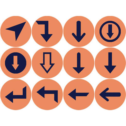 ORANGE AND NAVY BLUE ARROW ROUND ICONS cover image.