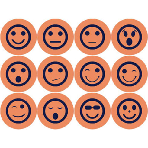 ORANGE AND NAVY BLUE EMOTICON ROUND ICONS cover image.