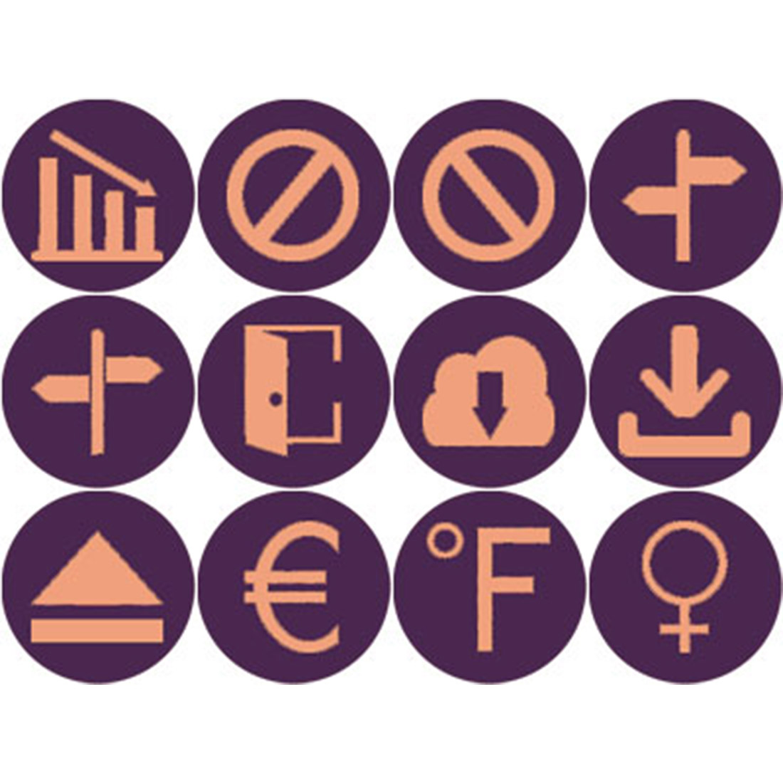 ORANGE AND PURPLE TOOL ROUND ICONS cover image.