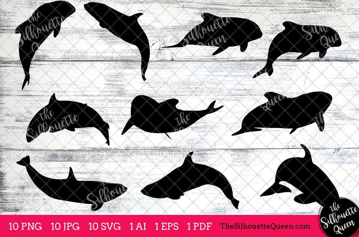 Orca Silhouette Vector Graphics preview image.