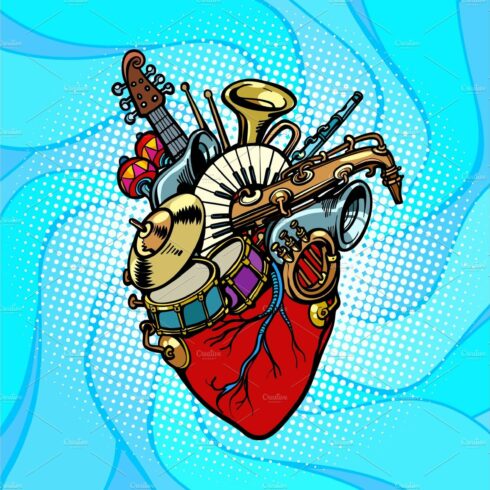 Jazz orchestra musical heart cover image.