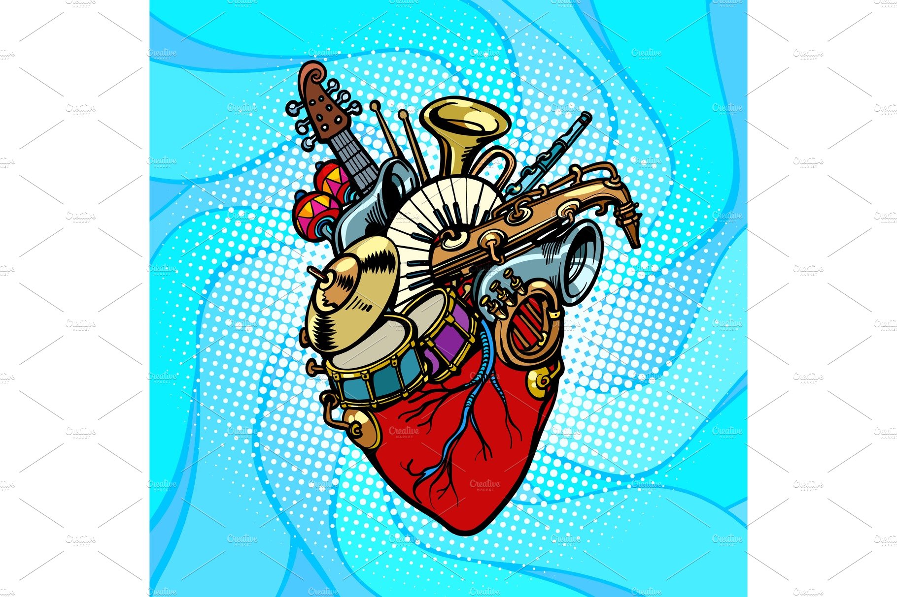 Jazz orchestra musical heart cover image.