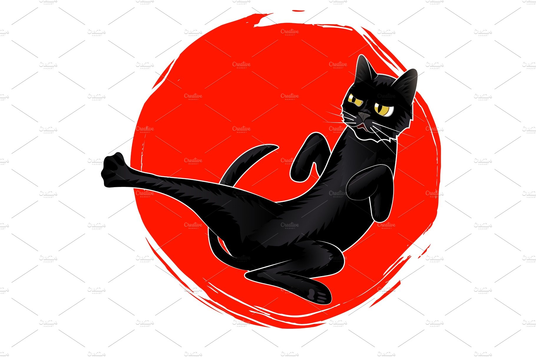 Cute Karate Black Cat cover image.