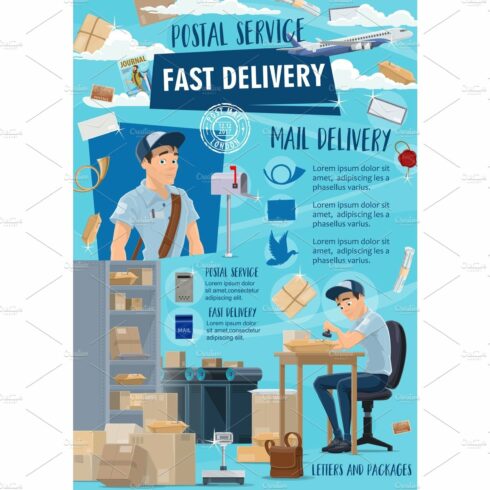 Fast postal mail service, mailman cover image.