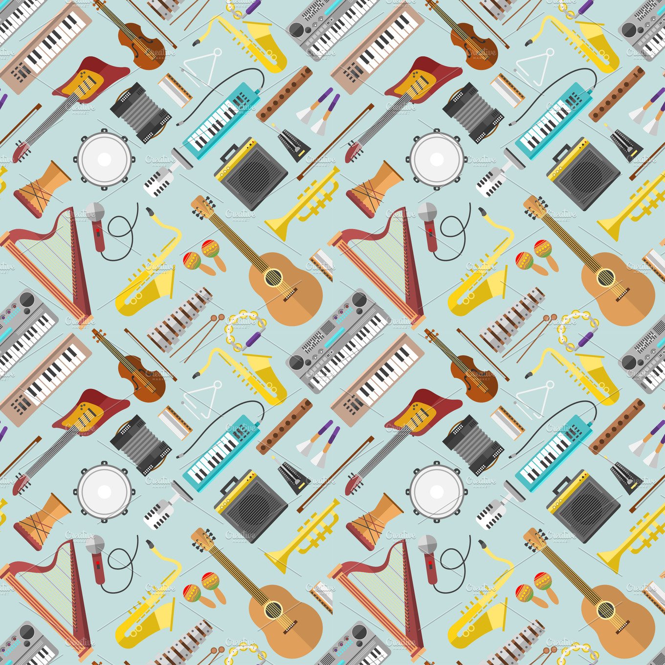 Music pattern vector. cover image.