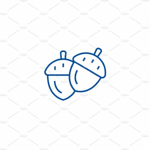 Acorn line icon concept. Acorn flat cover image.