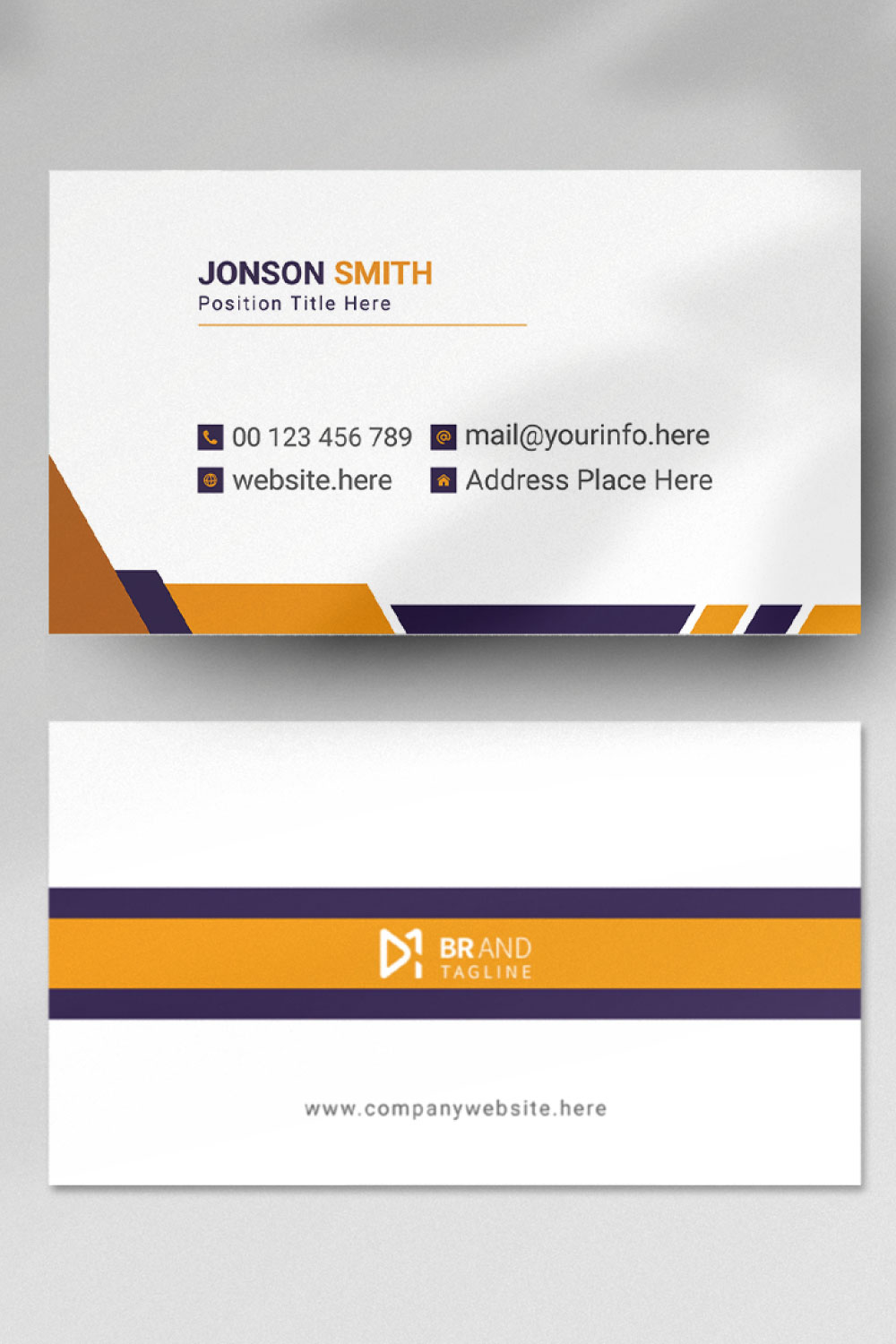 Minimalist business card template pinterest preview image.