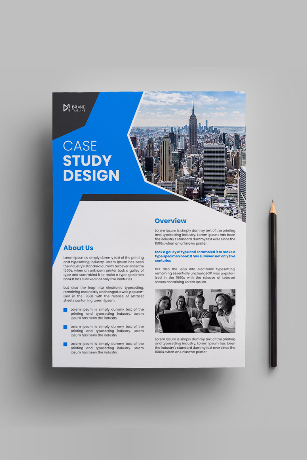 Case study design template pinterest preview image.