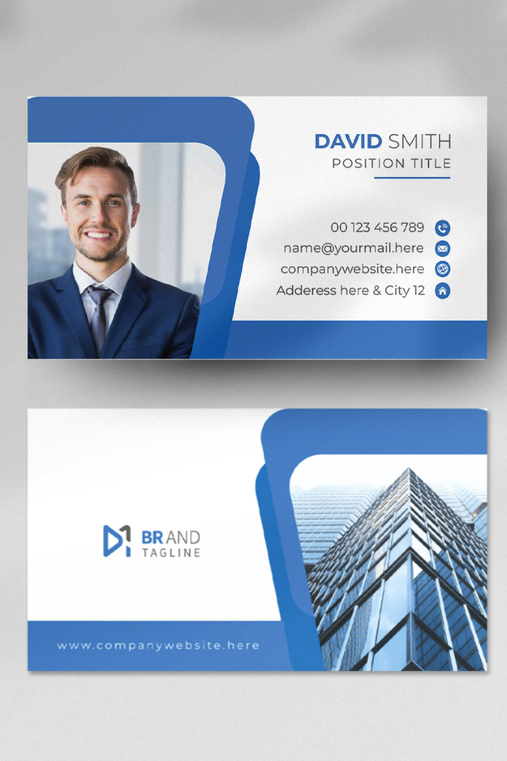 Minimalist business card design template pinterest preview image.