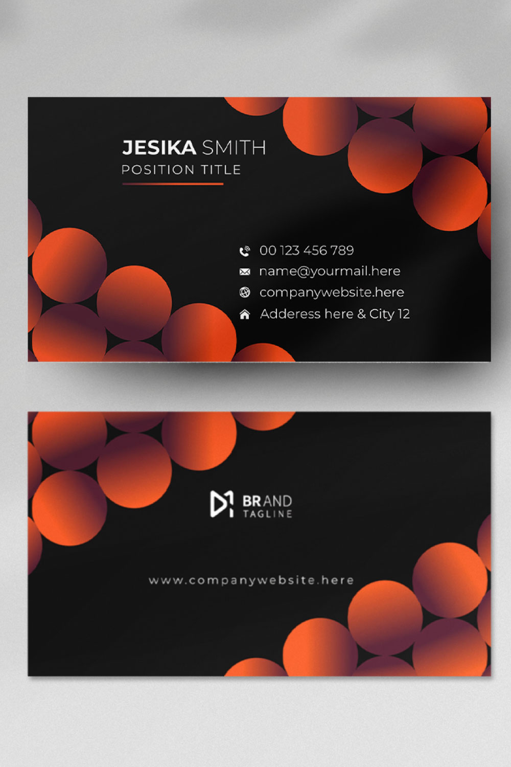 Elegant company business card template pinterest preview image.