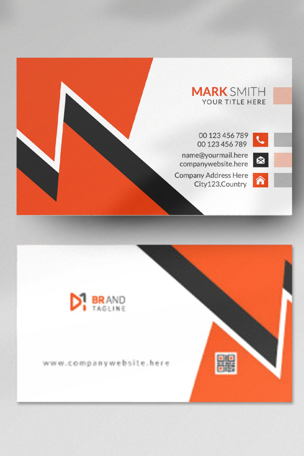 Modern and minimalist business card template pinterest preview image.