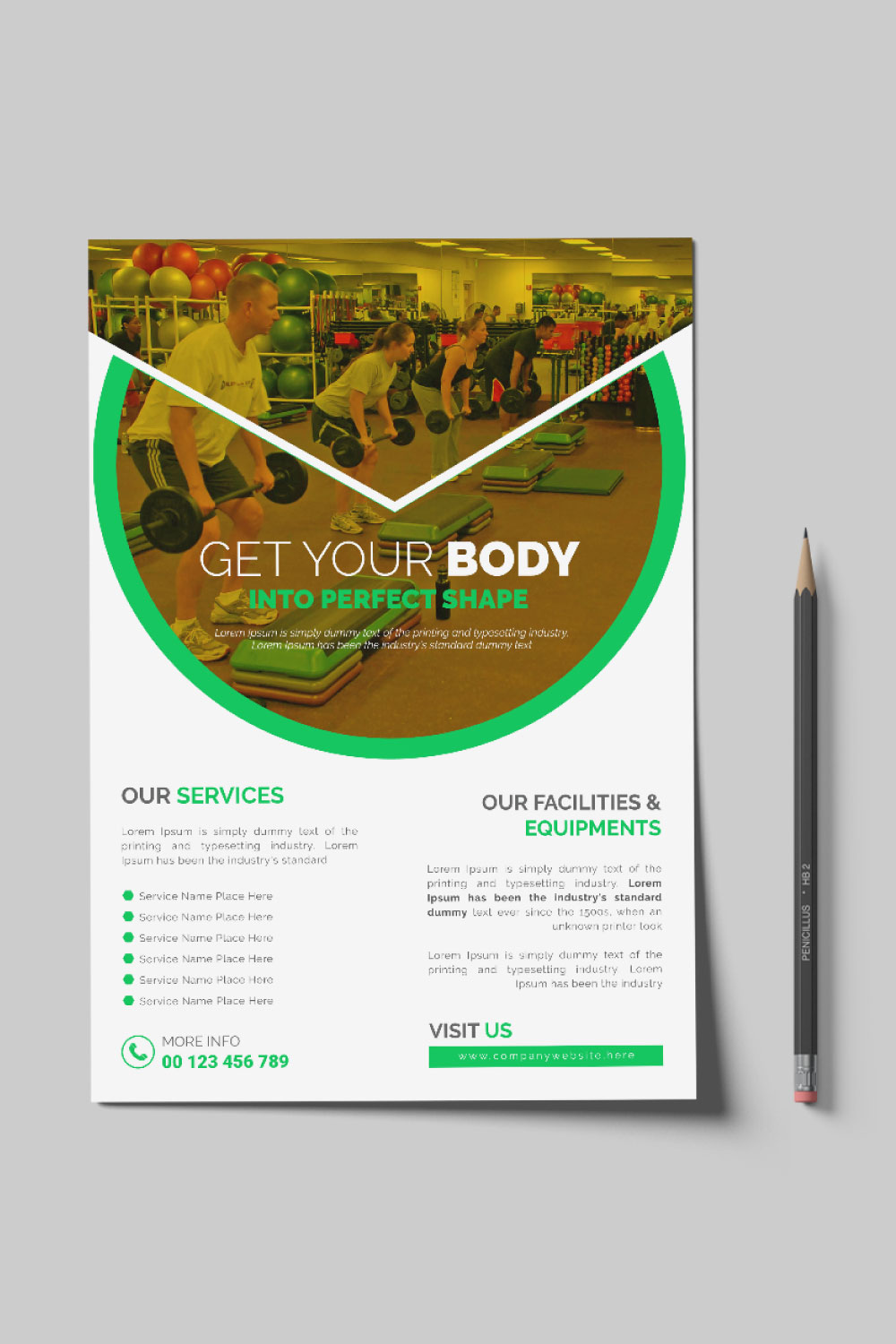 Sport flyer with photo template pinterest preview image.
